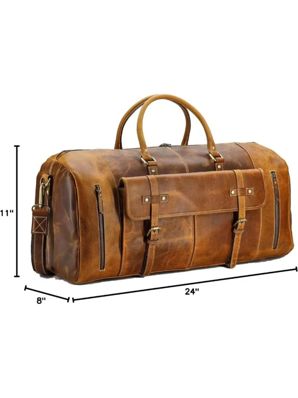 Stylish Leather Duffle Bag for Travel, Gym & Sports - Unisex Holdall Tote